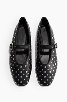 Studded Mary Jane Ballet Flats