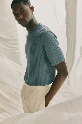 Regular Fit Rib-knit T-shirt