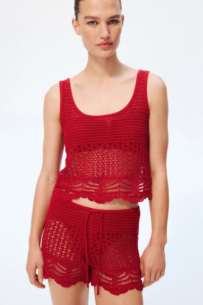 Crochet-Look Beach Tank Top