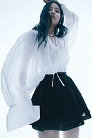 Eyelet Embroidered Mini Skirt