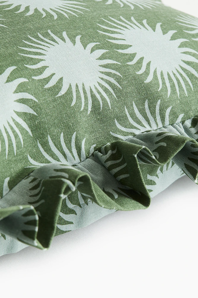 Ruffle-trimmed Cushion Cover