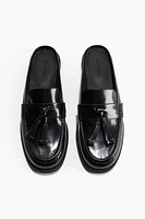 Mules mocassins en cuir