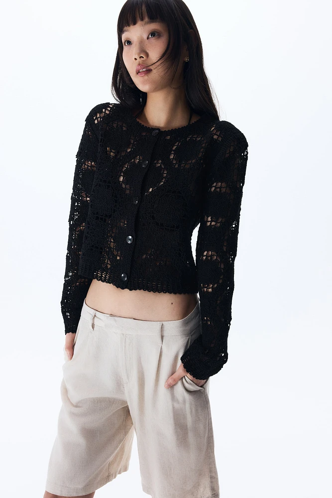 Crochet-Look Cardigan