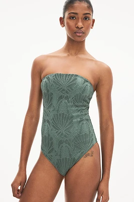 Padded-Cup Bandeau Swimsuit
