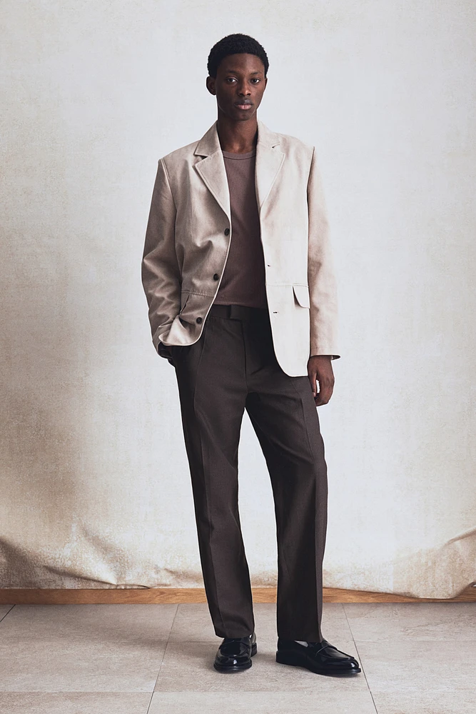 Relaxed-Fit Tailored Linen-Blend Pants