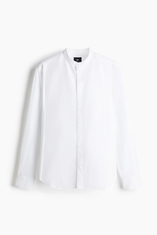 Regular Fit Band-Collar Shirt