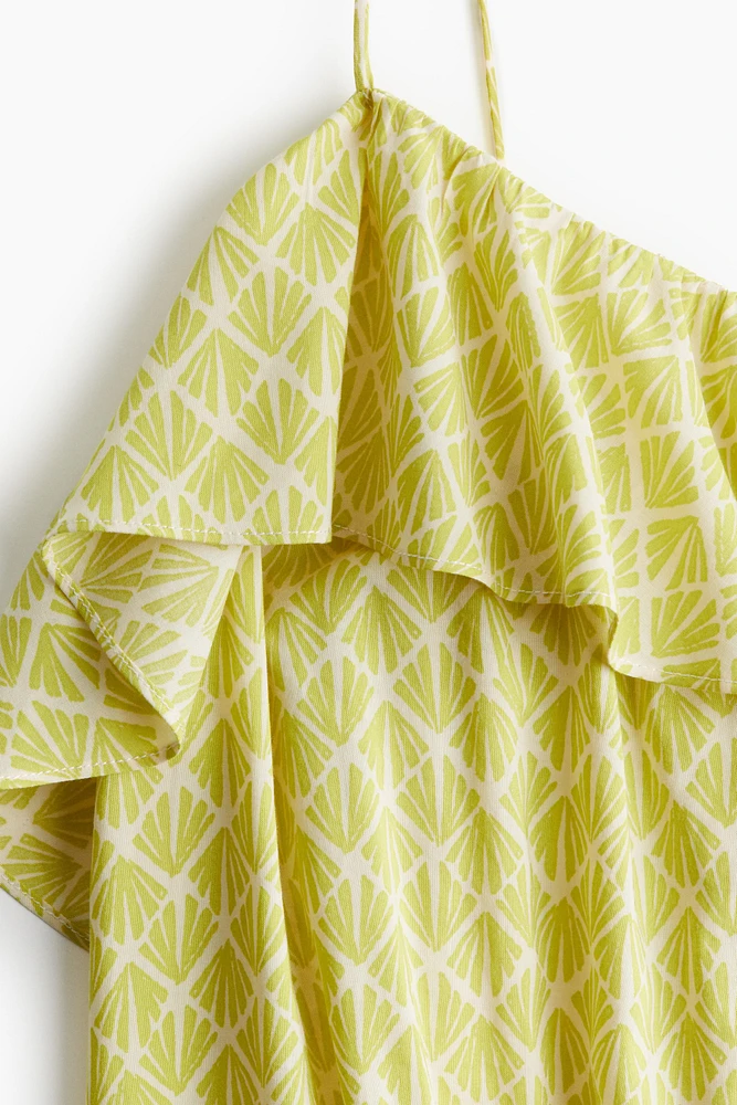 Flounce-trimmed Camisole Dress