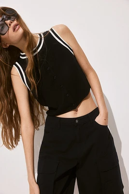 Button-Front Sweater Vest