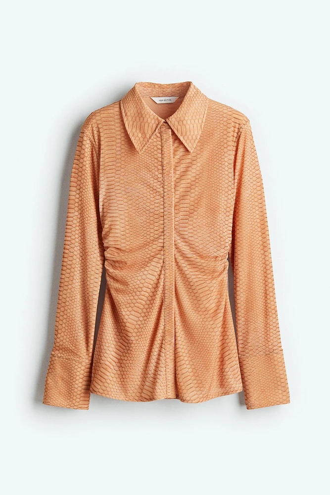Ruched Mesh Shirt