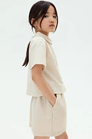 Linen-Blend Blouse