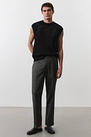 Regular-Fit Tailored Linen-Blend Pants