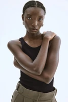 Ribbed Silk-Blend Tank Top