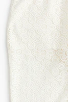 Fringe-trimmed Flared Lace Pants