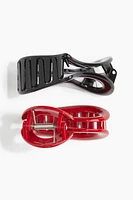2-Pack Heart-Shaped Hair Claws