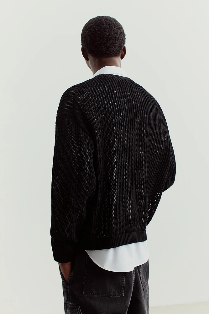 Loose-Fit Hole-Knit Sweater
