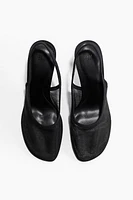 Mesh Slingback Pumps