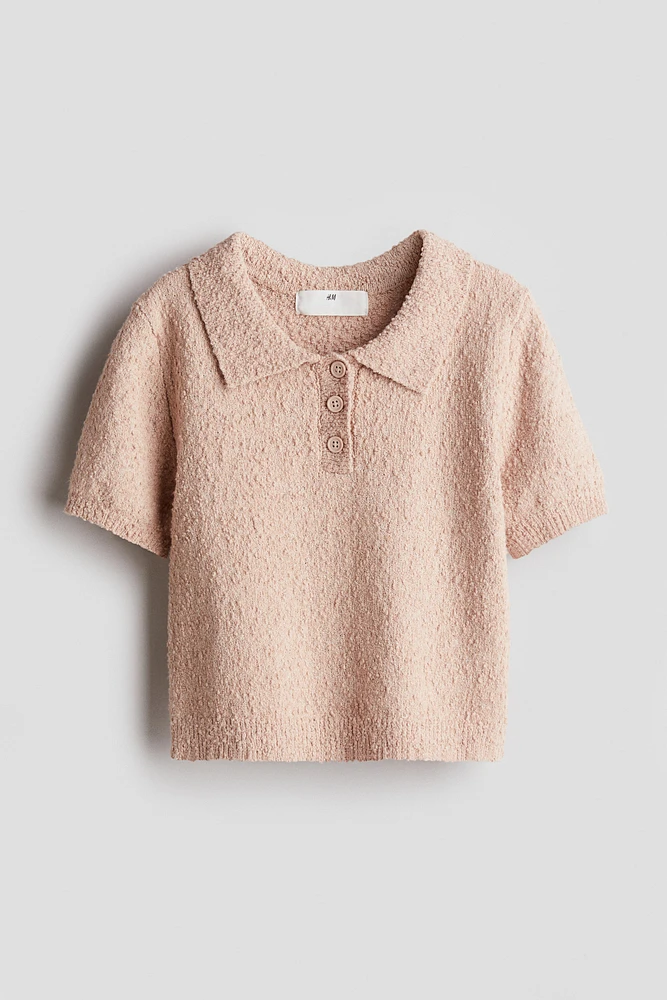 Bouclé-Knit Polo Shirt