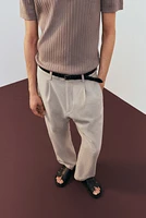 Relaxed-Fit Linen-Blend Pants