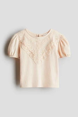 Lace-Detail Cotton Blouse