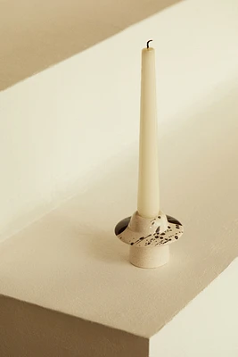 Patterned Stoneware Candleholder
