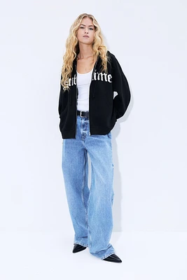 Oversized Hooded Jacket with Motif