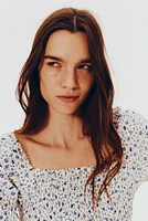 Smocked Poplin Dress