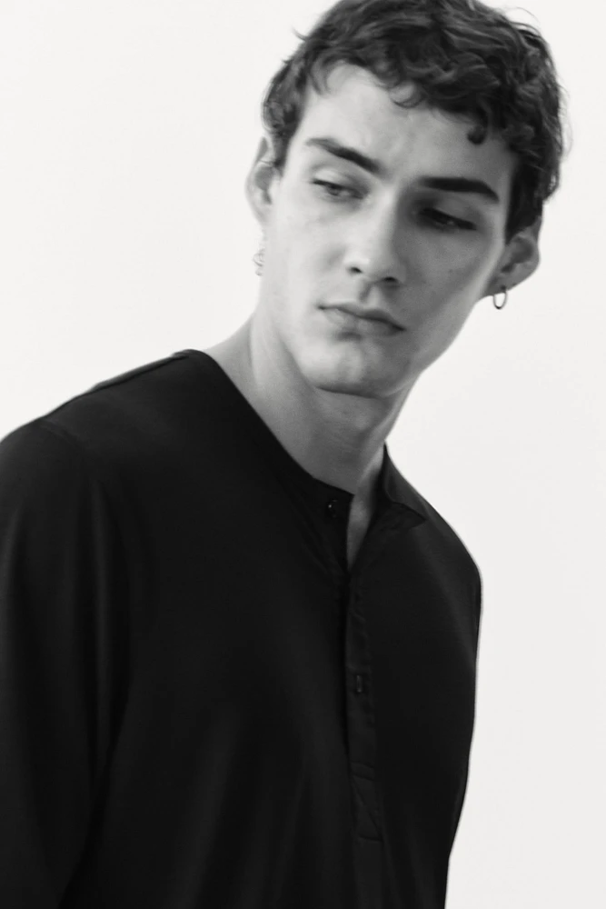 Slim-Fit Ribbed Jersey Shirt