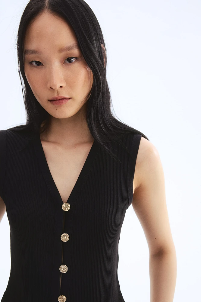 Button-Front Sweater Vest