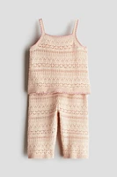 2-Piece Crochet-Look Cotton Set