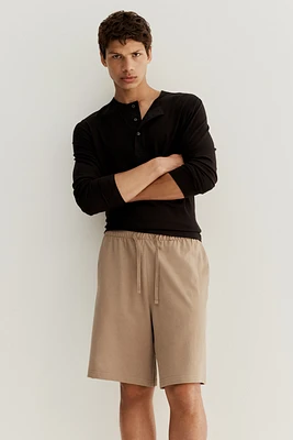 Relaxed-Fit Knee-Length Piqué Shorts