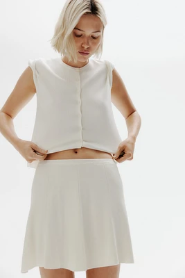 Jupe évasée en fin tricot