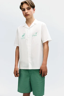 Chemise en coton avec col cubain