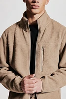 Regular-Fit Teddy Fleece Activewear Jacket