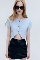 Short-Sleeved Jersey Cardigan