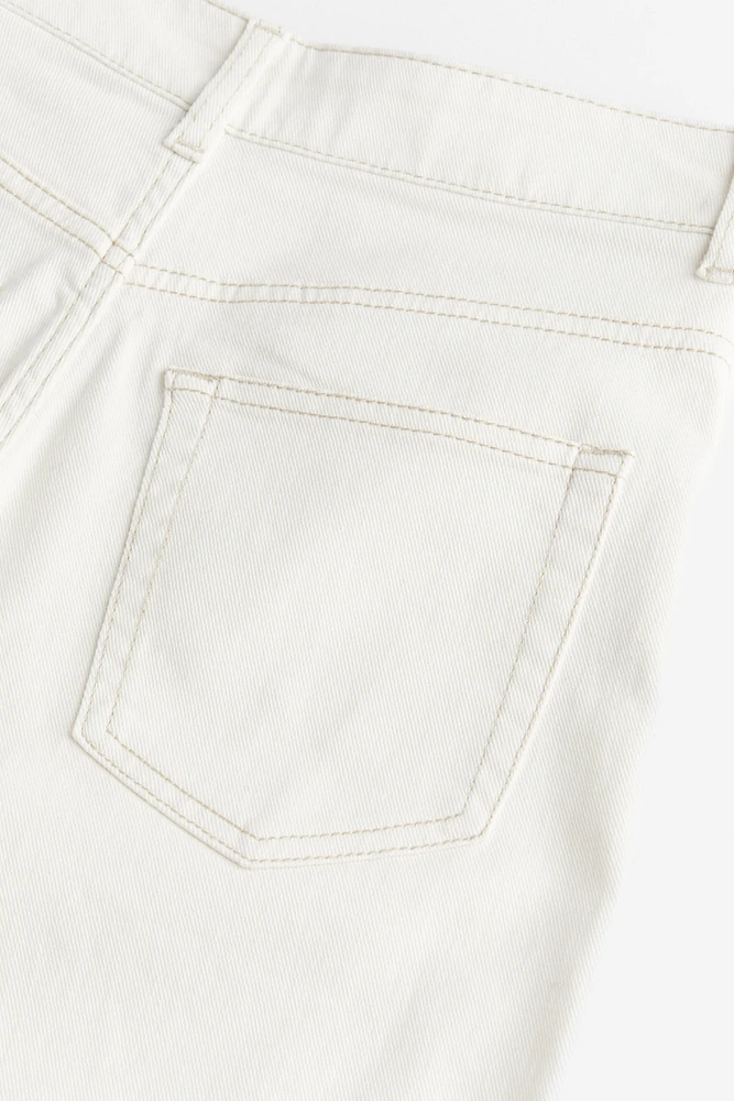 Wide-leg Twill Pants