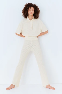 Pantalon en tricot pointelle