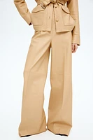 Straight-Cut Leather Pants