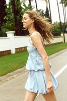Jupe en denim à effet boule