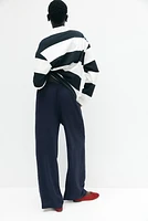 Wide-cut Pull-on Pants