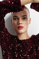 MAMA Sequined Dress with Low-Cut Back