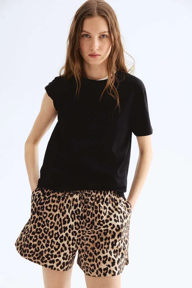 Short en coton avec cordon de serrage