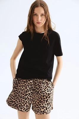 Short en coton avec cordon de serrage