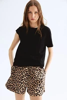 Short en coton avec cordon de serrage