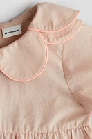 Petal-Collar Cotton Romper Suit