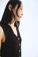 Button-Front Sweater Vest