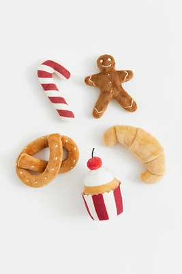 Lot de 5 peluches en forme de pâtisseries