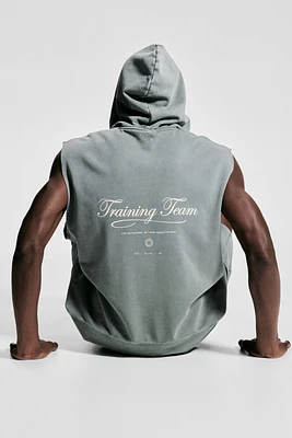 Loose-Fit Sleeveless Sports Hoodie
