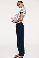 Linen-Blend Drawstring Pants