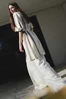 Linen-Blend Shirt Dress