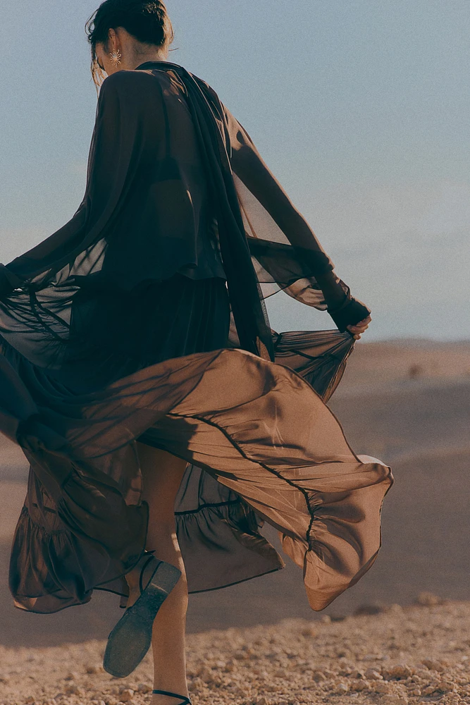 Tie-Neck Chiffon Blouse